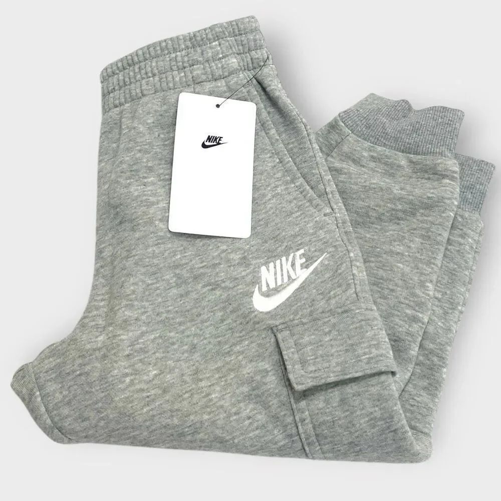 Nike Sportswear Club Fleece Cargo Pants Gray Heather Big Kids size 3-4 XS New